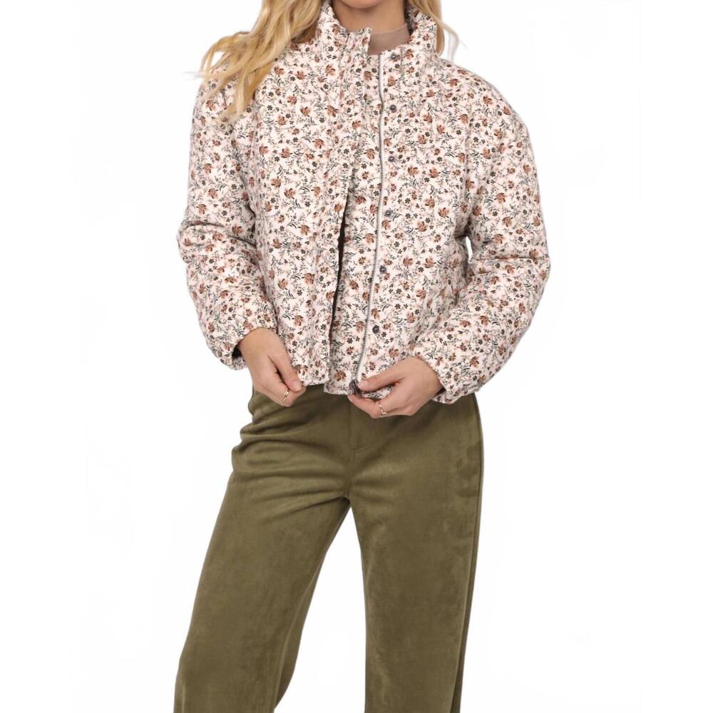 NEW SADIE & SAGE just looking floral cord jacket in beige